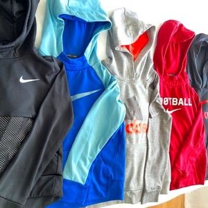 6 Boys Size Medium Athletic hoodies